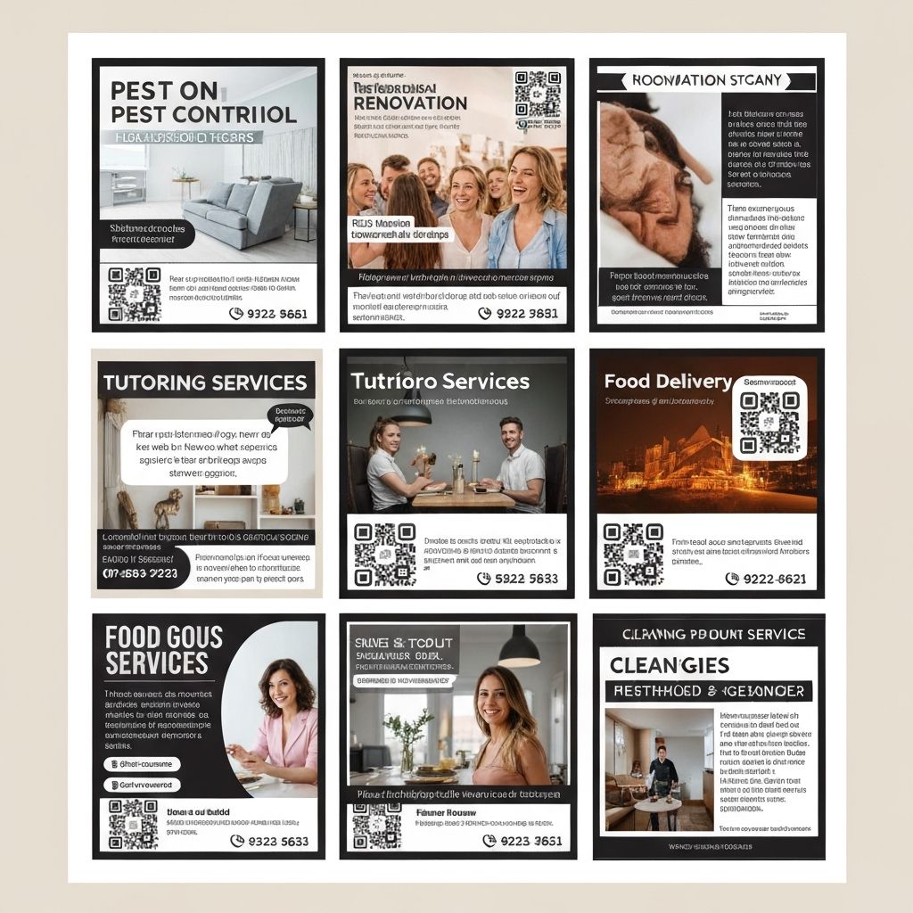 Sample multi-business flyer layout